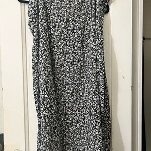 SHEIN Black and White Casual Midi Dress